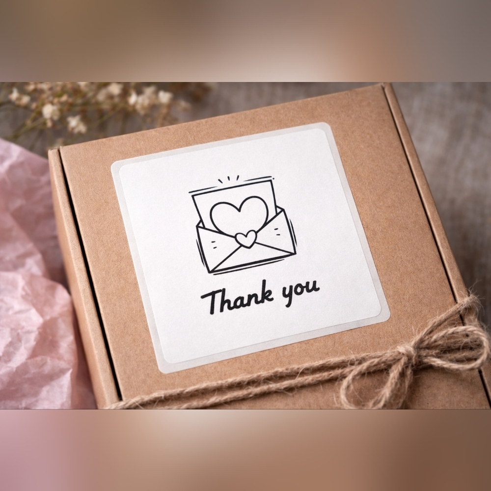 50 Count Thank You Sticker Labels for Party Supplies